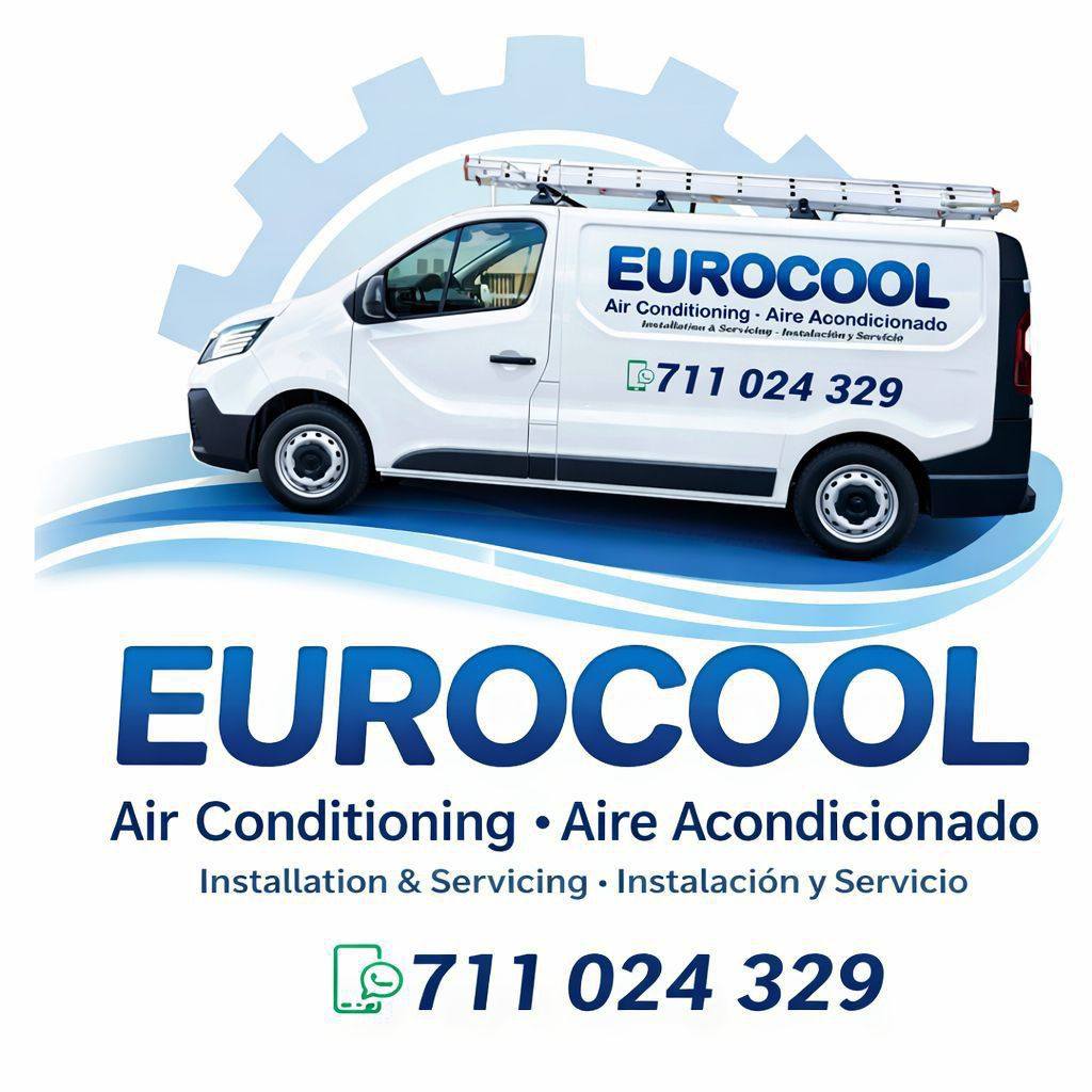 EuroCool branded van on the Costa Blanca with company logo and contact number